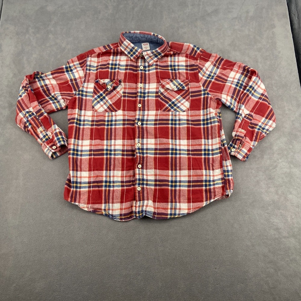 Mossimo Supply Co Shirt Mens XL Red Plaid Flannel Athletic Fit Button Up Utility